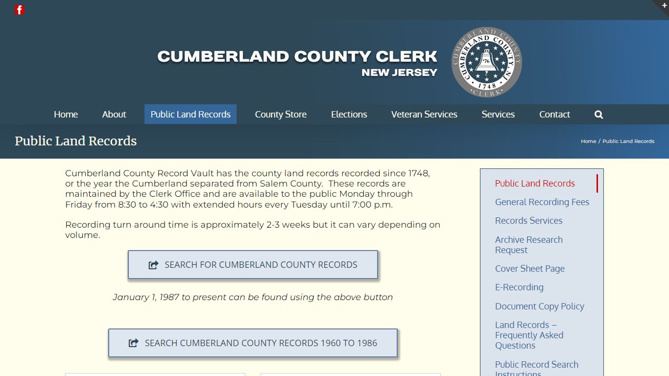 Public Land Records – Cumberland County Clerk’s Office