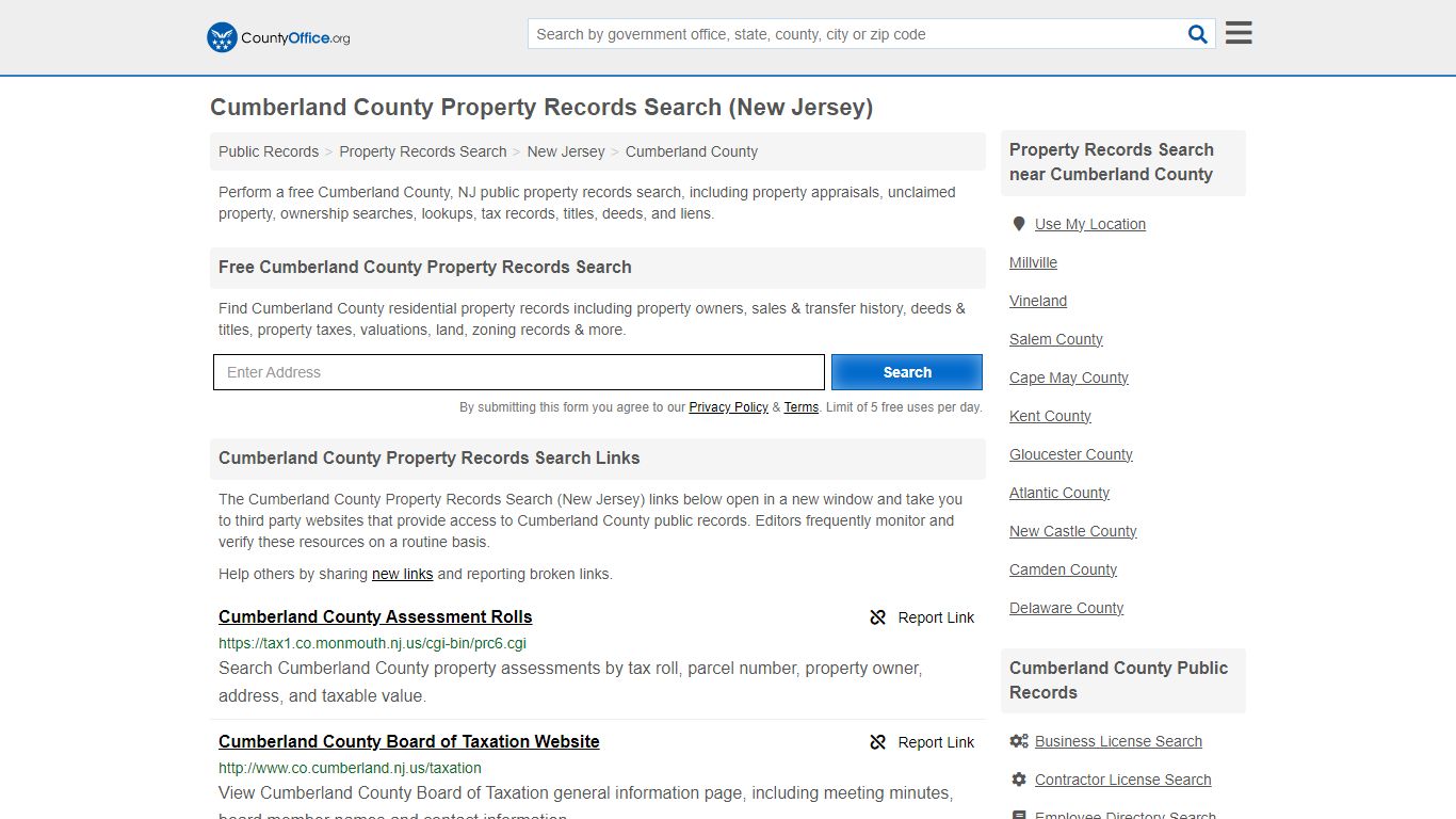 Cumberland County Property Records Search (New Jersey) - County Office